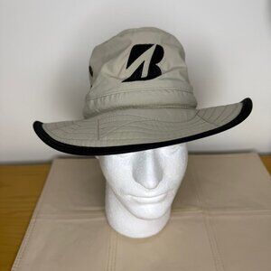 Bridgestone Boonie golf sun hat wide brim Tan Stone bucket Size Small/Medium
